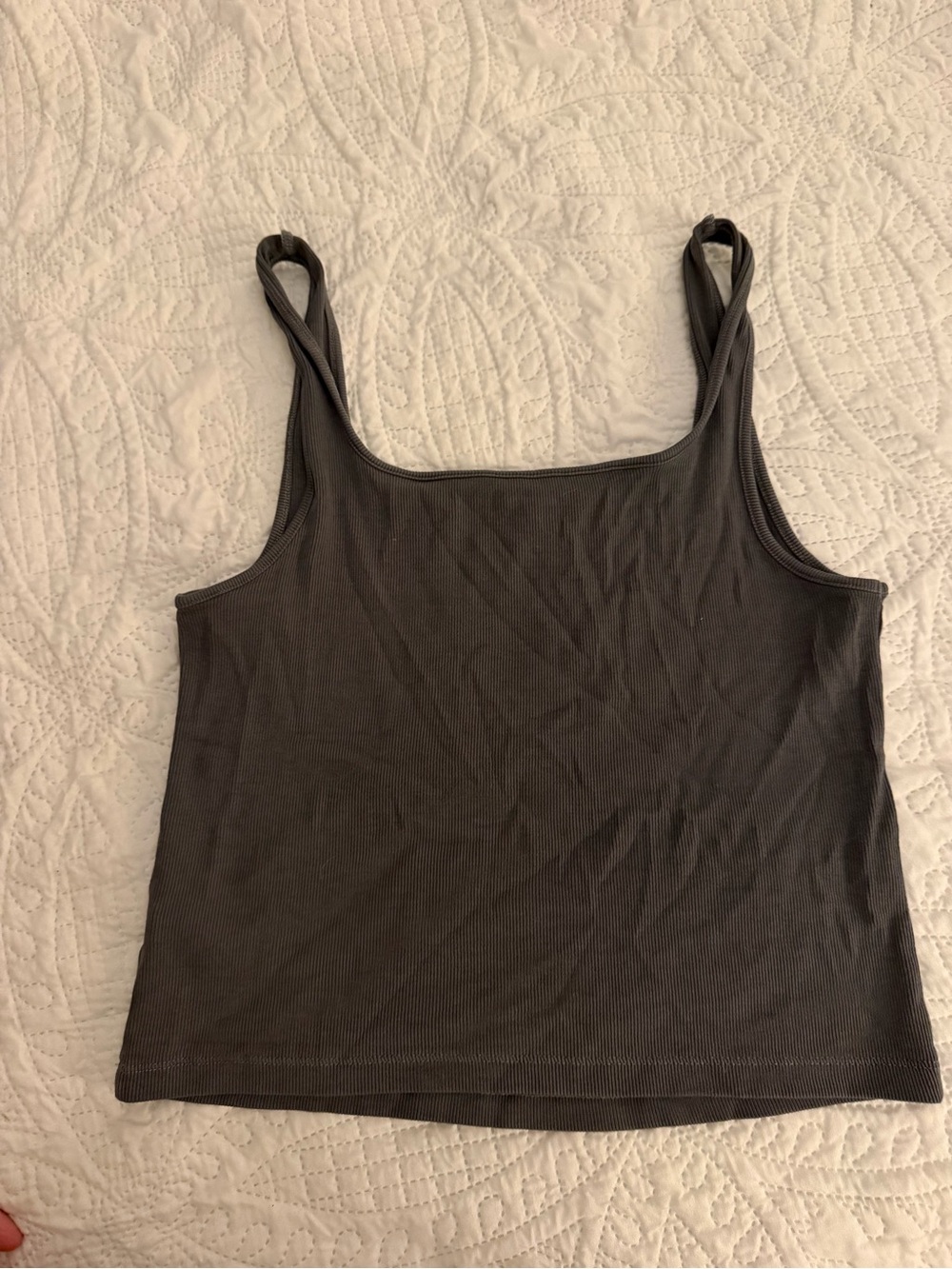 Old Navy Charcoal Ribbed Tank Top - Picture 3 of 3